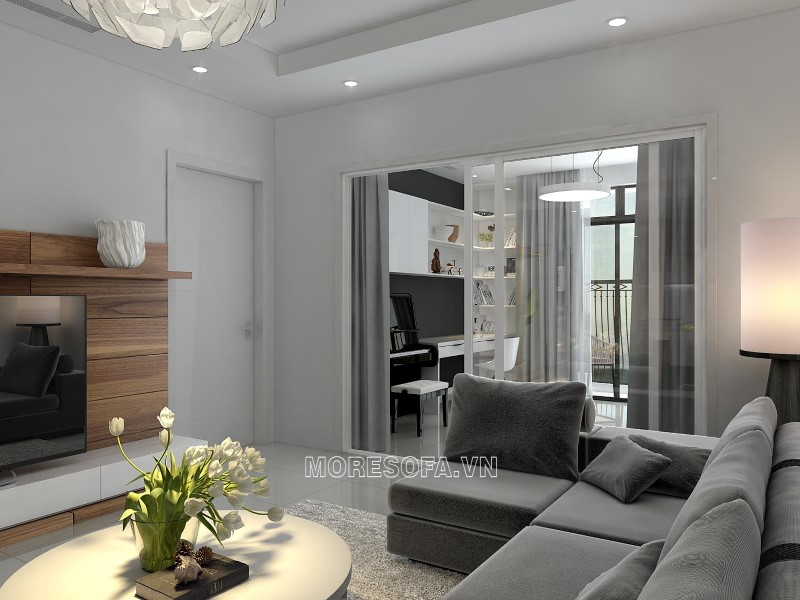 Ghế sofa góc nỉ đẹp cho phòng khách chung cư